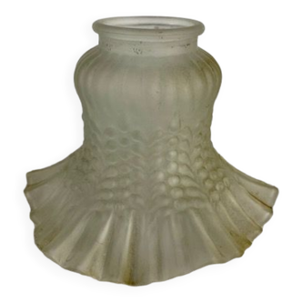 Frosted white glass "skirt" shade for lamp