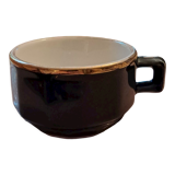 Tasses et sous tasses à café vertes et or