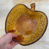 Service à dessert en verre ambré forme pomme fabriqué en Italie