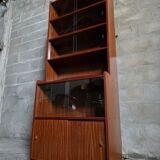 Danish teak library, display cabinet, shelves 1970