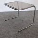 Nested tables with tubular chrome and smoked glass, France 1970.