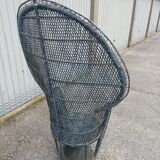 Fauteuil Emmanuelle osier rotin vintage