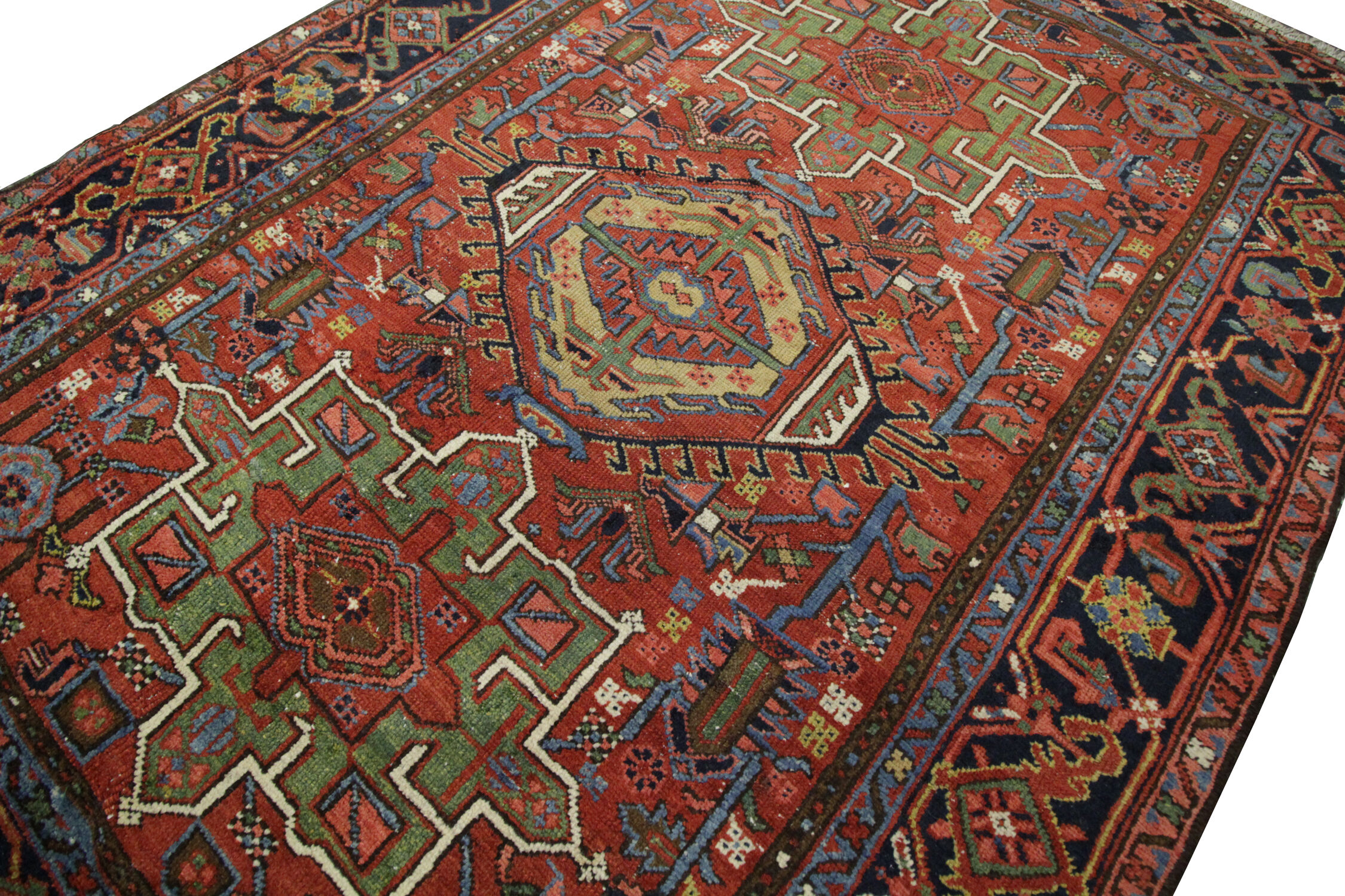 Antique Heriz Handmade Wool Persian Rug 1890- 145x195cm