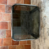 Chrome end table/side table and smoked glass