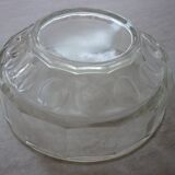 Round salad bowl in old art deco glass
