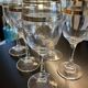 6 Burgundy glasses in engraved crystal and gilding