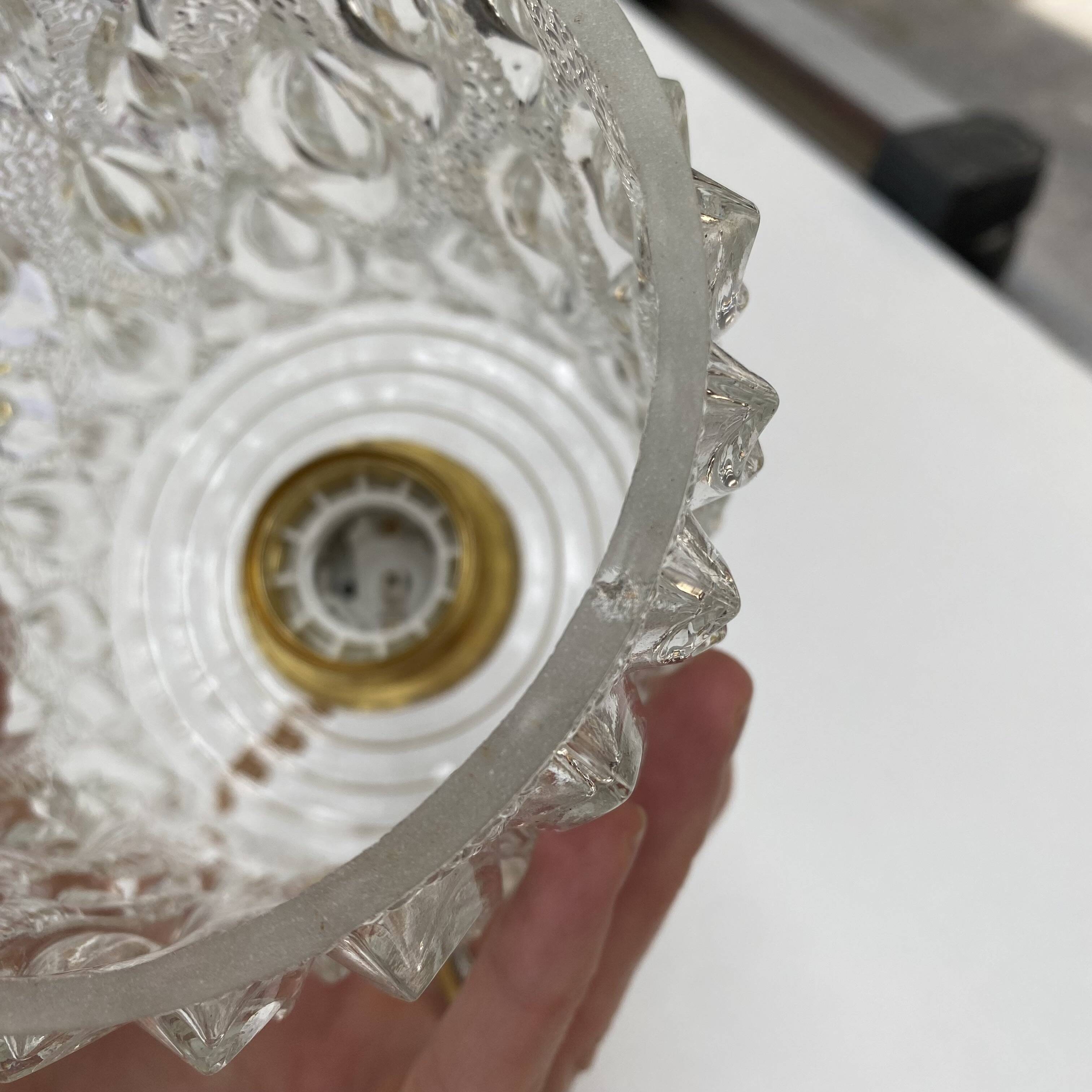 Vintage suspension in moulded pressed glass