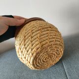 Wicker pot cache and wood