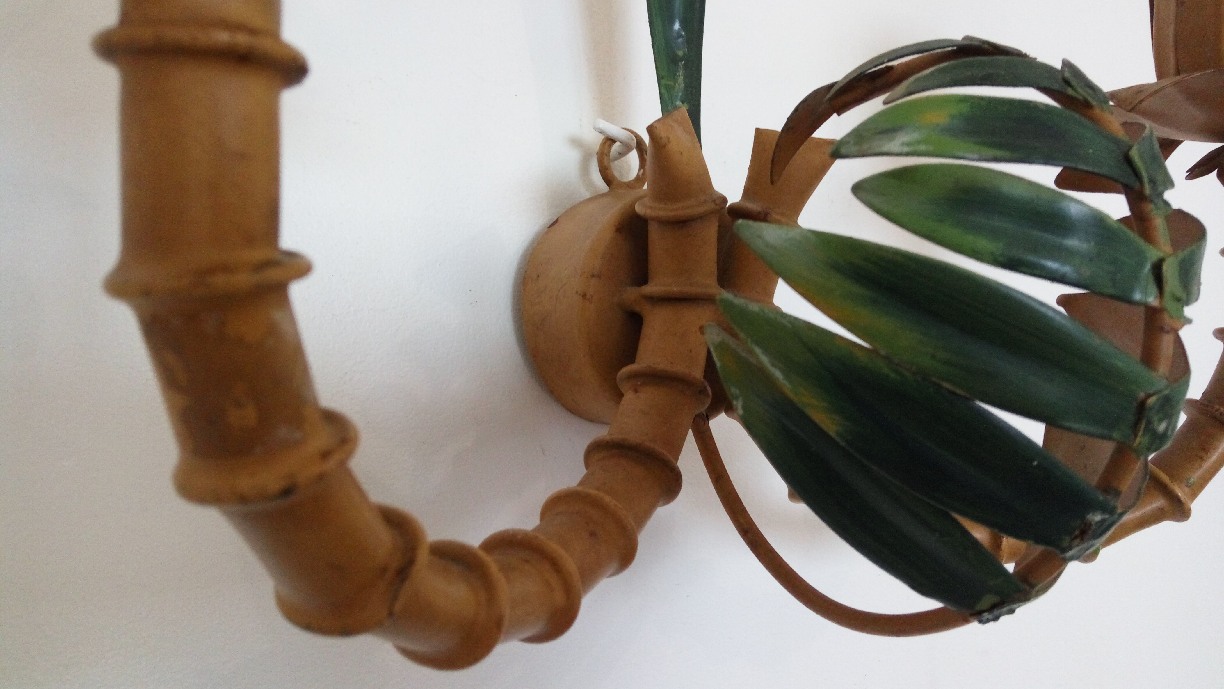 Vintage bamboo wall lamp