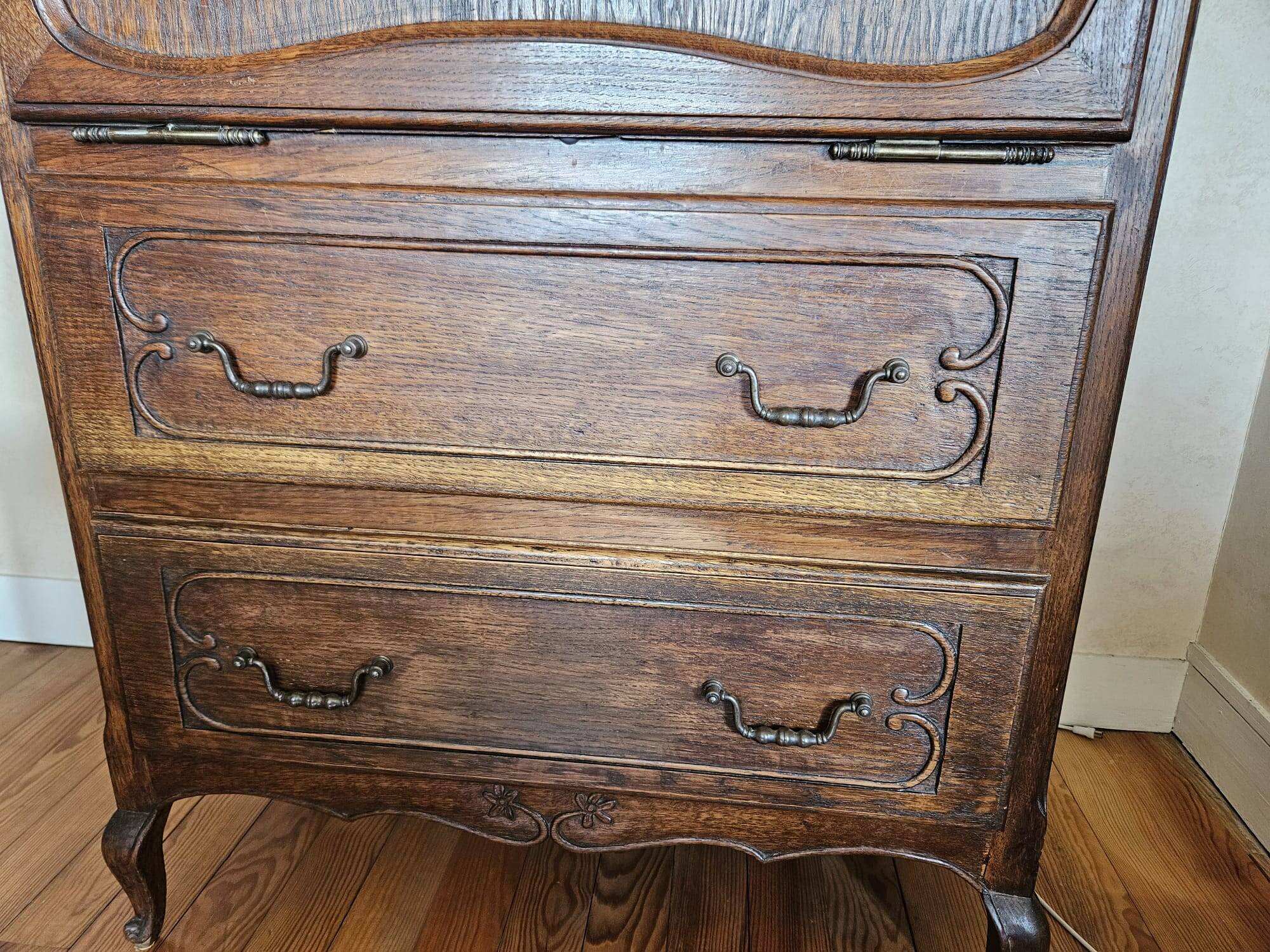 Secrétaire en chêne vintage