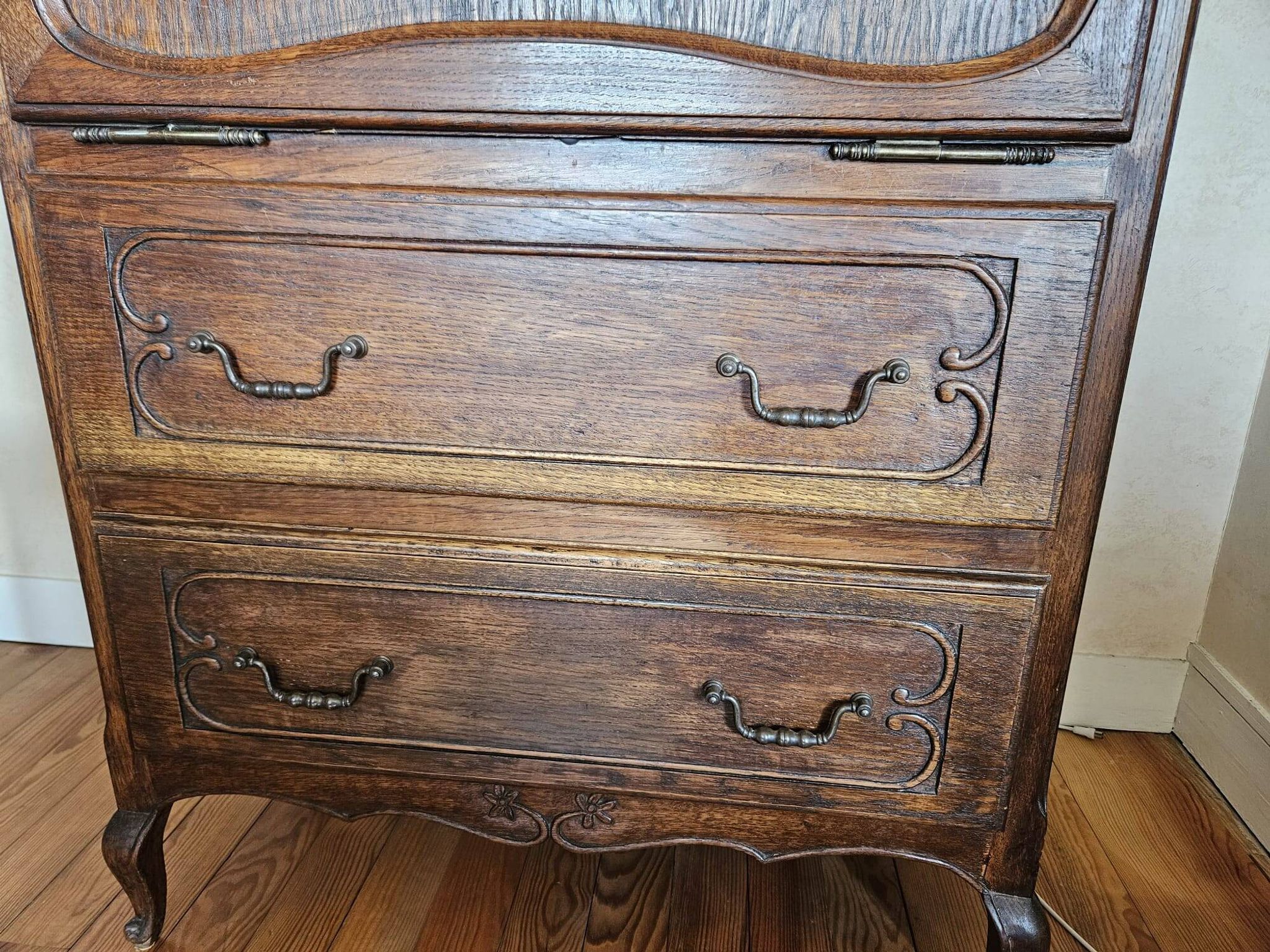 Secrétaire en chêne vintage