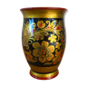 Khokhloma painted Russian wooden vase