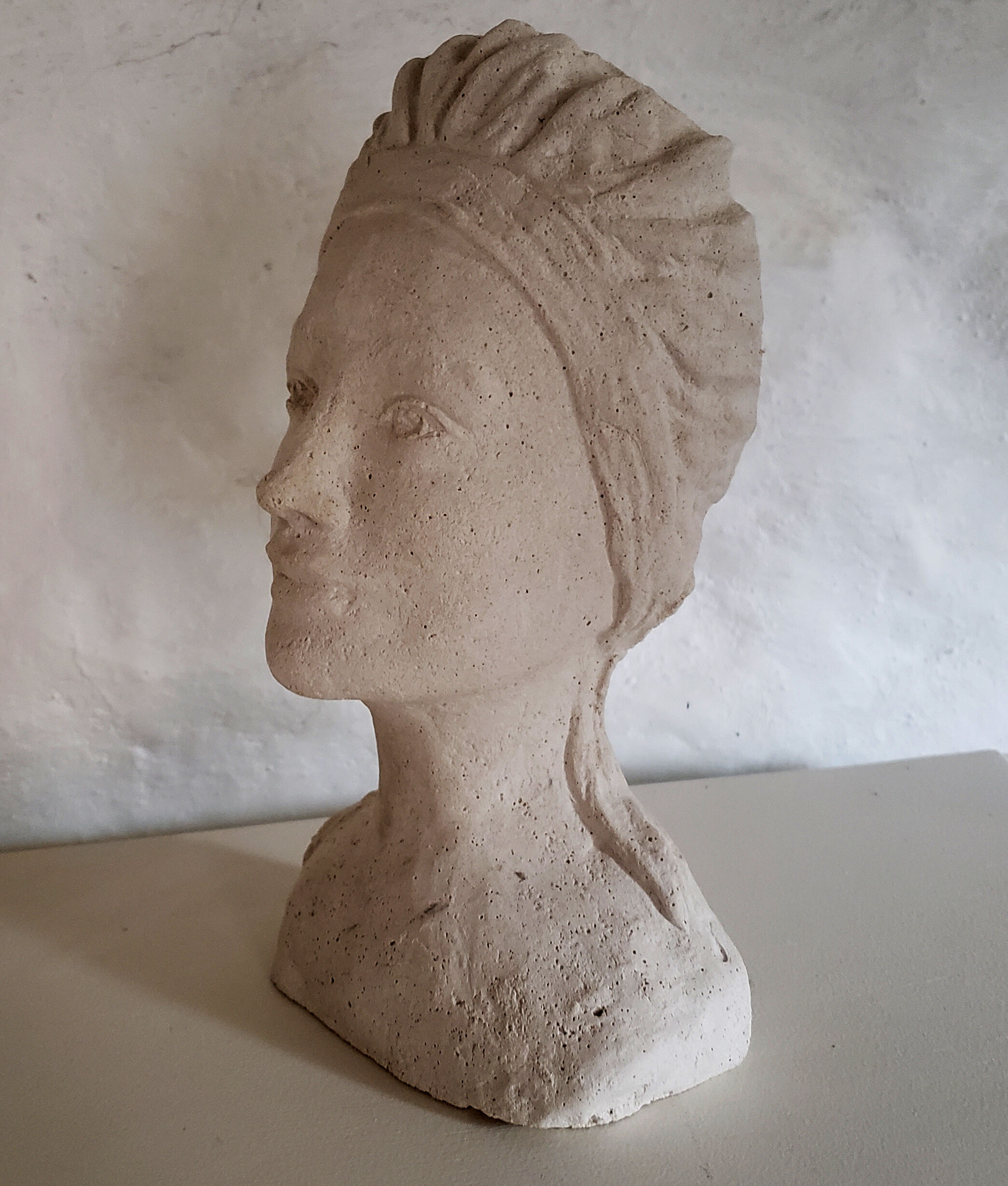 Woman bust in plaster