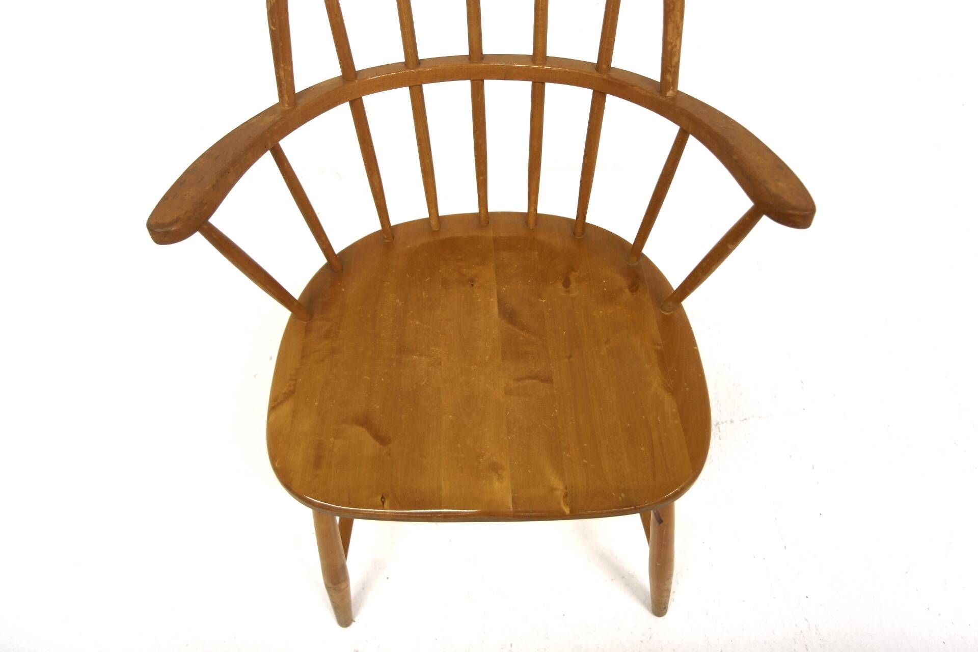 Scandinavian beech armchair "Pinnstol", Sweden, 1960