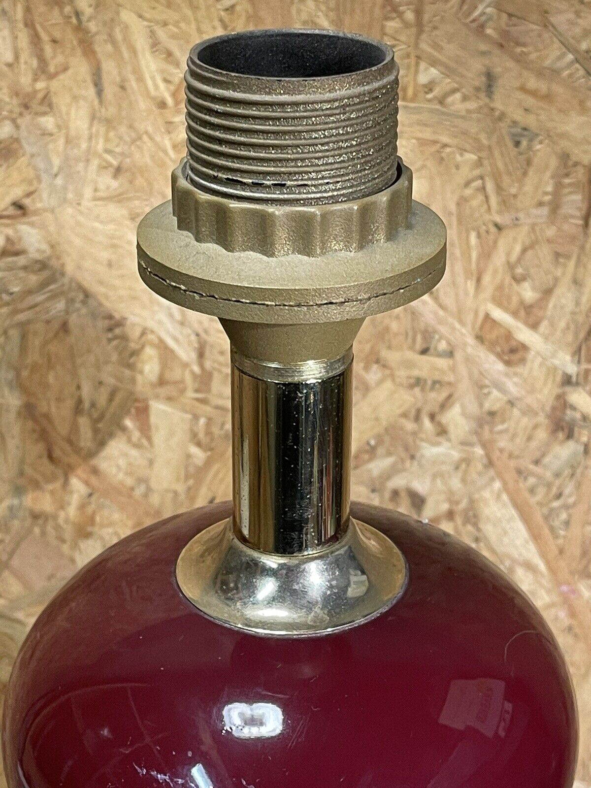 Old 70's lamp, "barber" design, lacquer and gilding, vintage