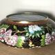Ashtray, pocket emptier in brass and cloisonné enamel, floral decoration, China