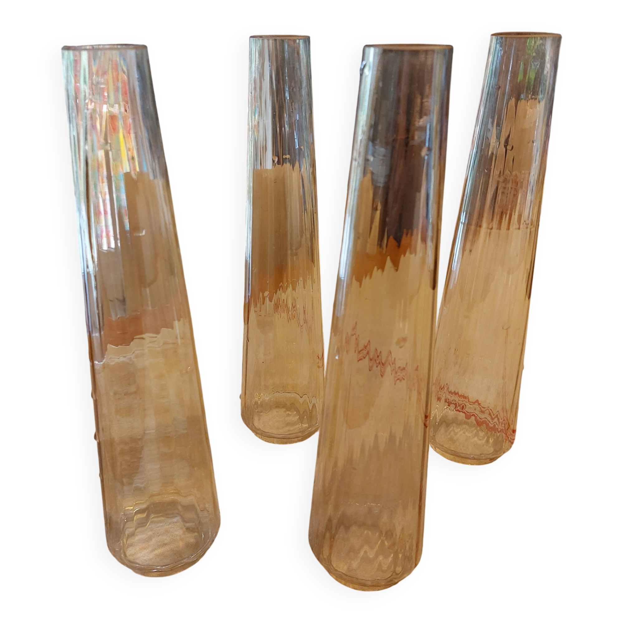 lot de 4 tulipes en verre, pour applique ou baladeuse