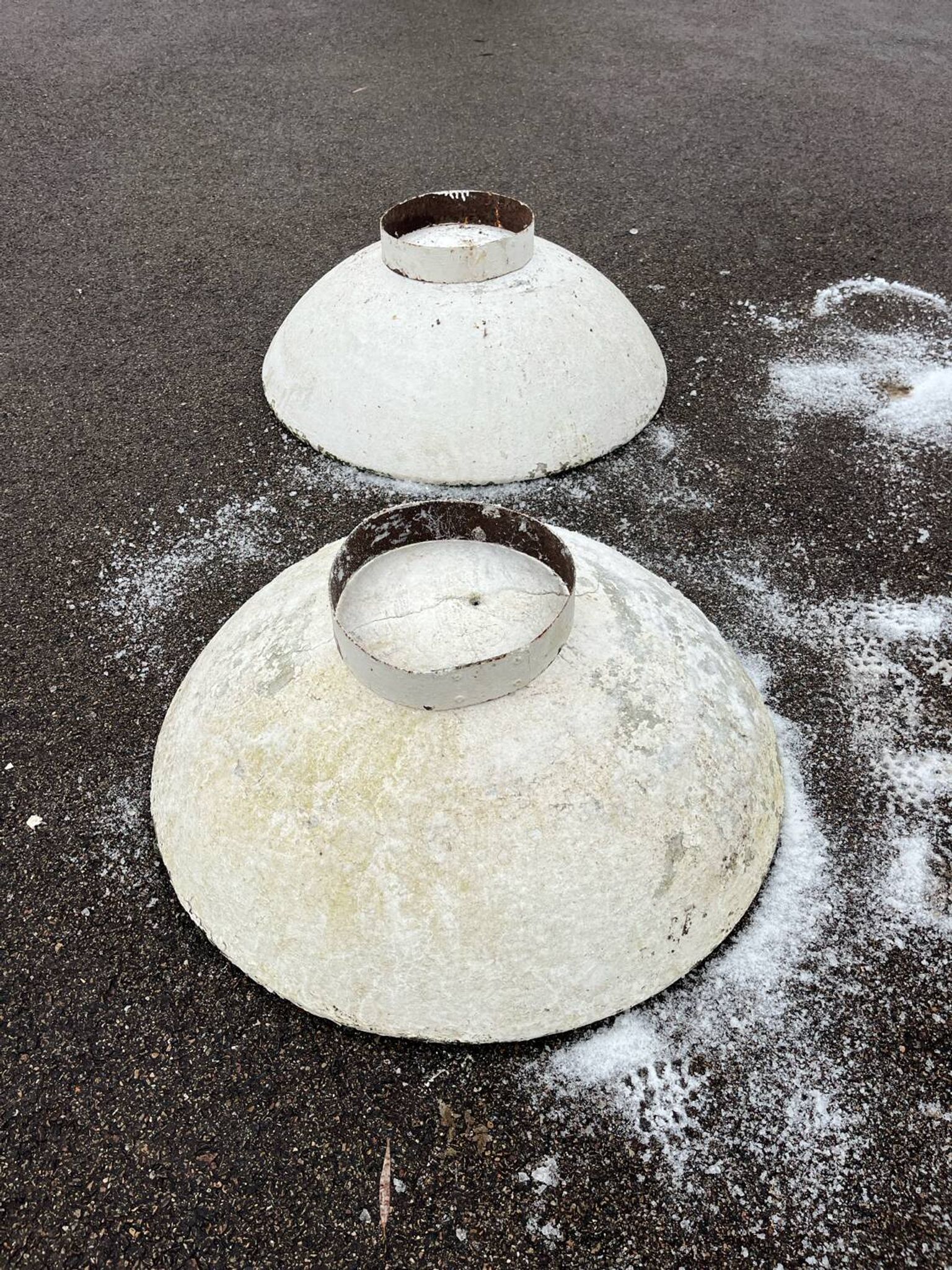 Pair of planter bowls Willy Guhl 1960 Fibrocement