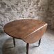 Table à abattants ancienne en chêne français, table à manger ronde, vers 1880–1920