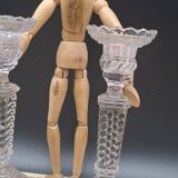 Pair of molded glass candlesticks