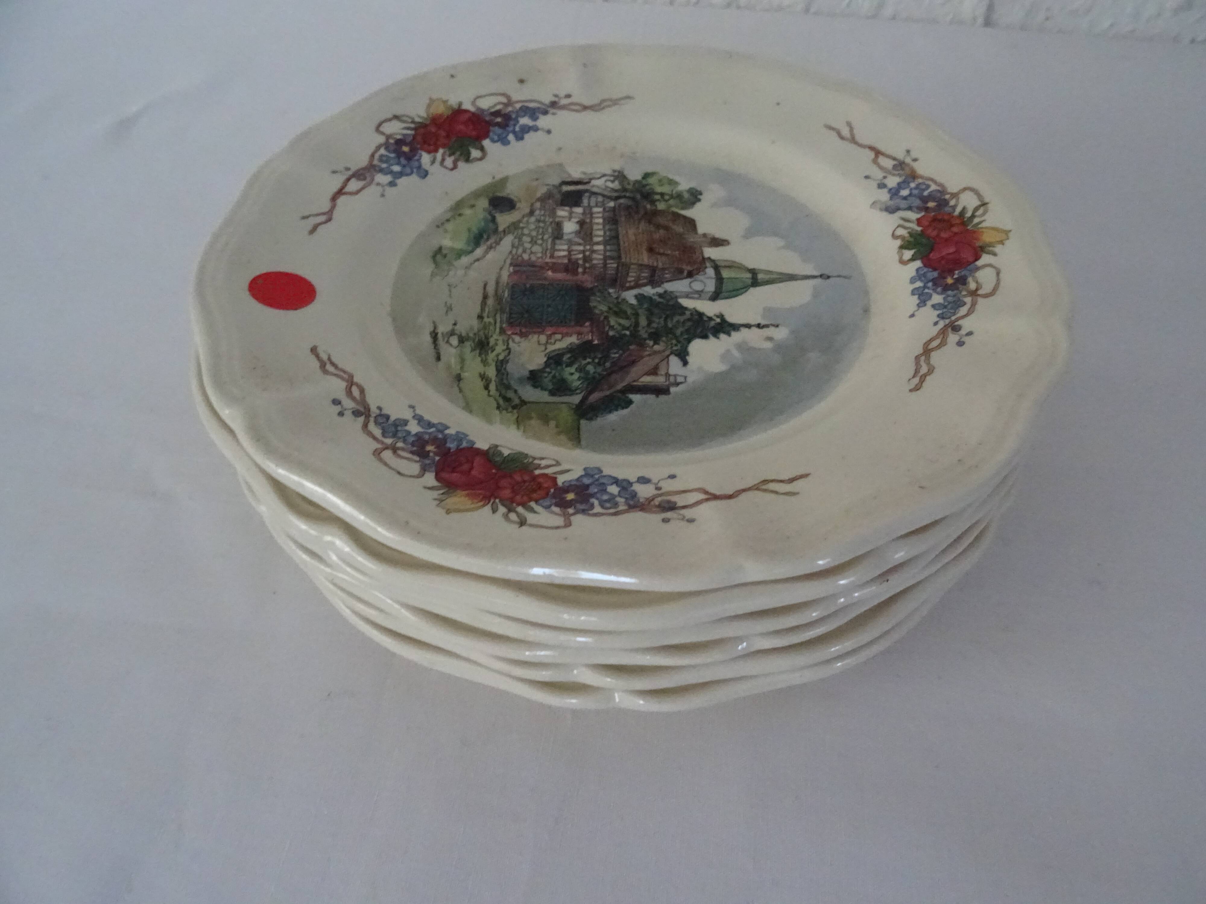 6 dessert plates LOUX Obernai 557112 sarreguemines