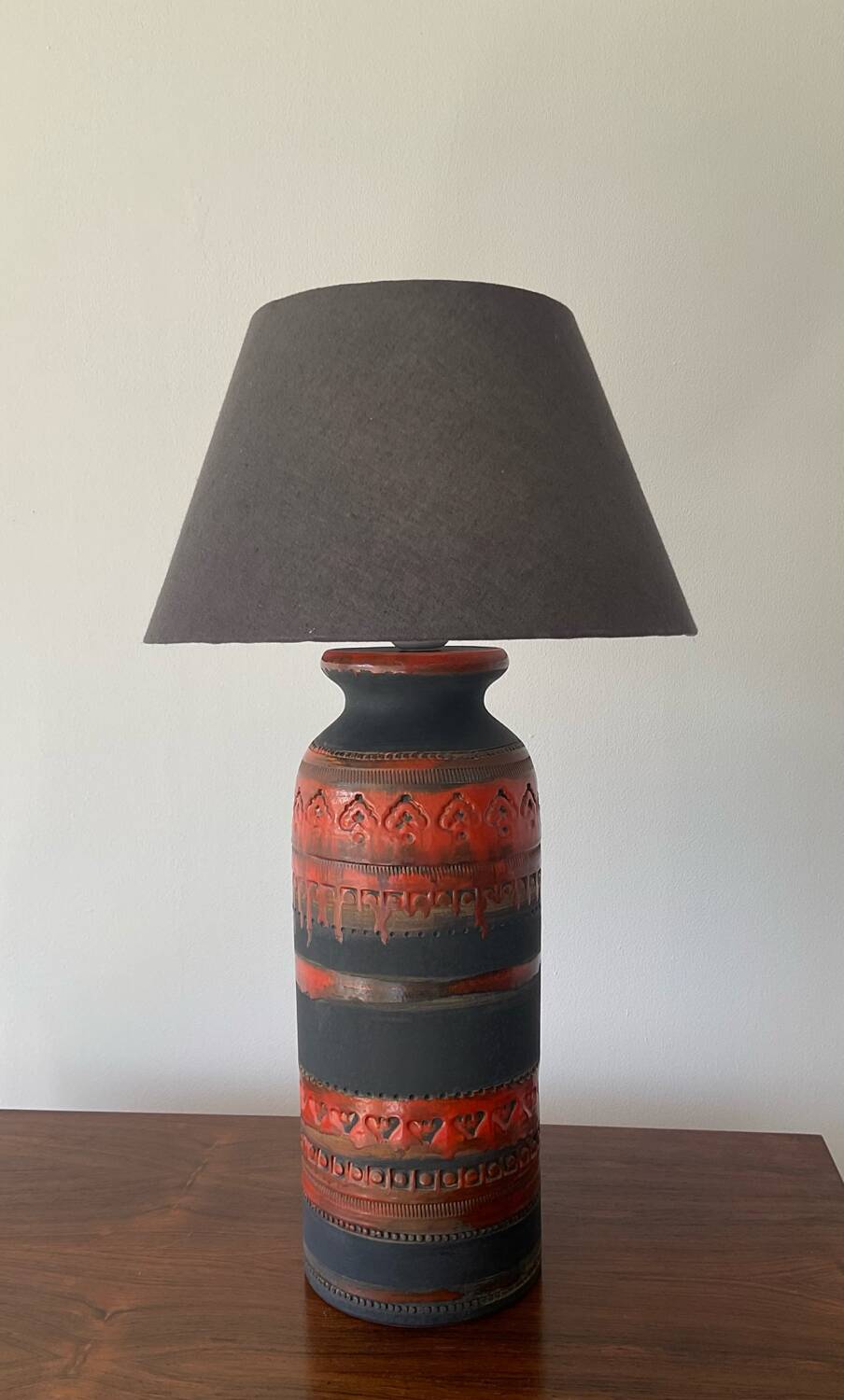 Vintage ceramic lamp signed