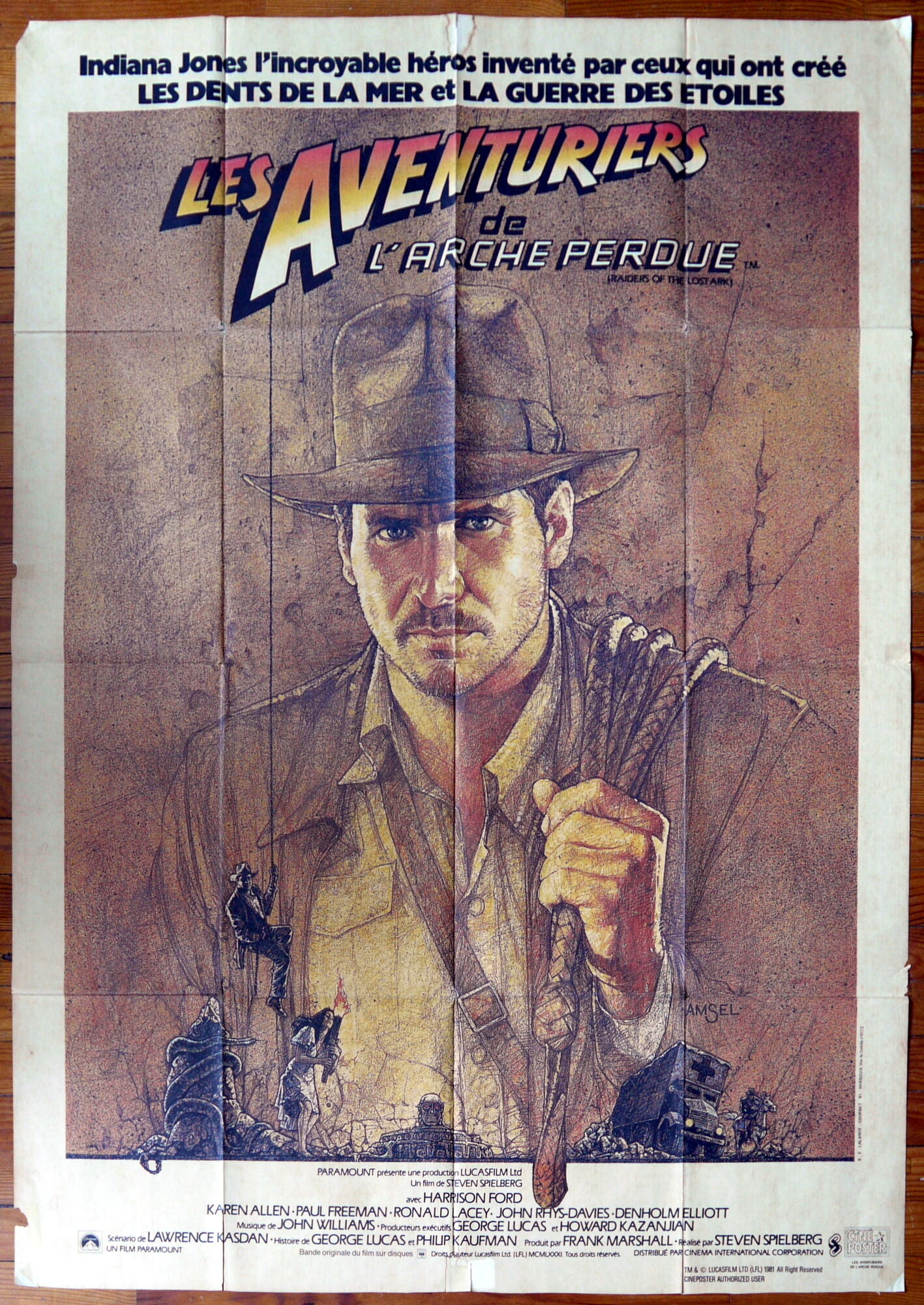 Original movie poster - "The Adventurers of the Lost Ark" - Spielberg 1981