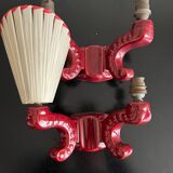 Pair of 1950 ceramic wall lamps