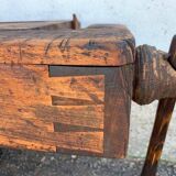Ancien etabli de menuisier en bois massif fin xixeme