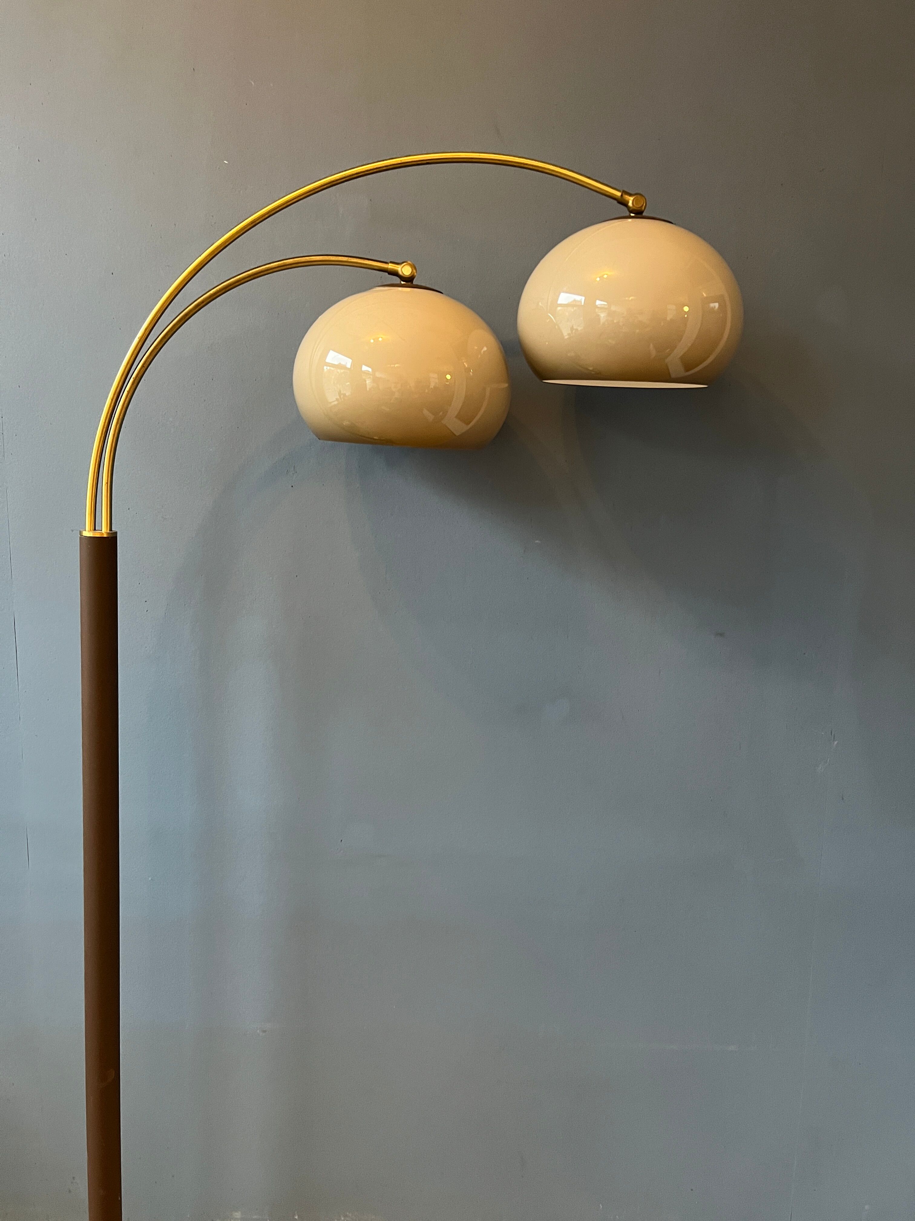 Vintage Dijkstra double arc mushroom floor lamp