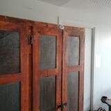 Vintage wooden wardrobe, 4 doors, cloakroom style.