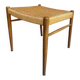 Tabouret scandinave en bois et corde, années 50-60