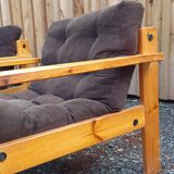 Pair of Yngve Ekström suede armchairs 1970