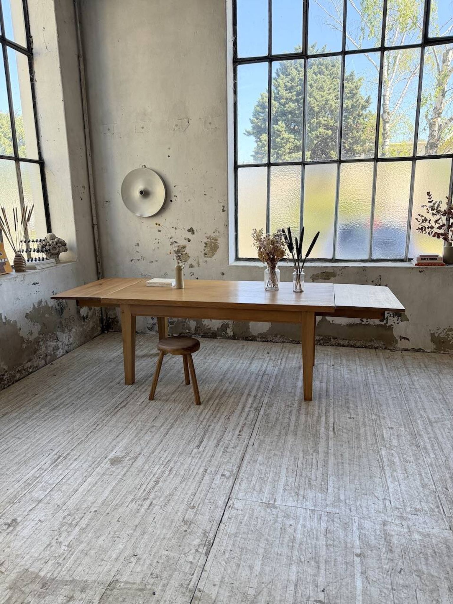 Table de ferme extensible en chêne massif