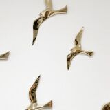 Soaring golden brass 6 swallows