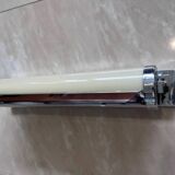 Big chrome Bauhaus / functionalist wall lamp with lampshade - 1930s