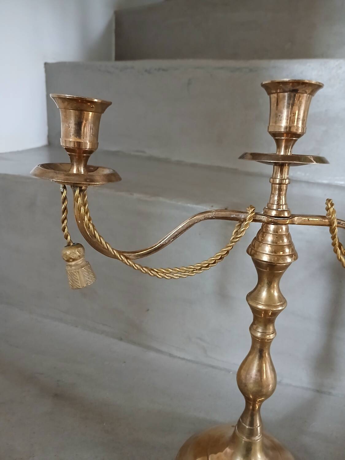 Antique metal chandelier with 3 arms