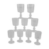 Set of 9 crystal wine glasses 50s