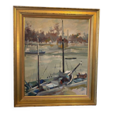 Boats in port signed Demet