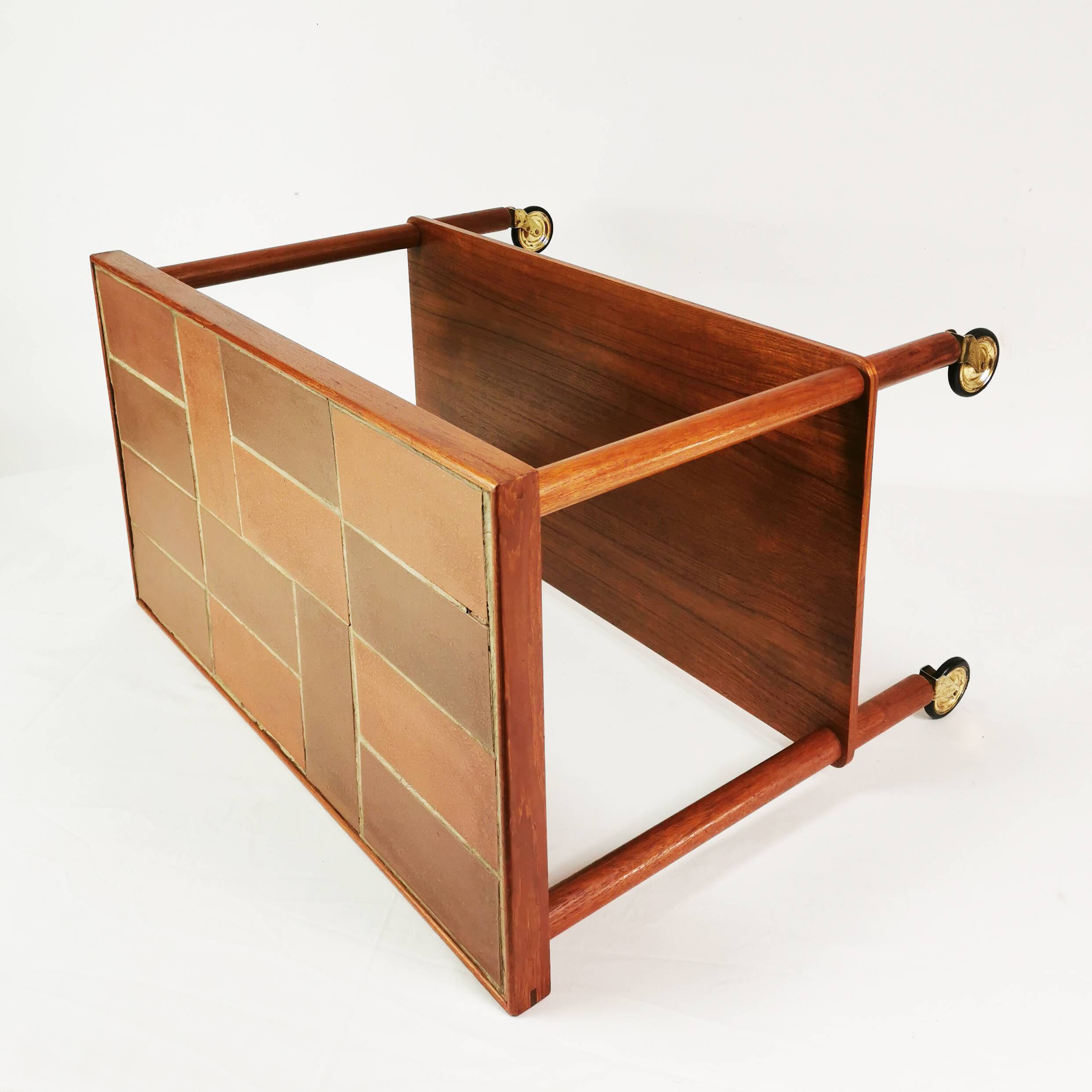 Mobile teak table mid century, denmark, 1960s.