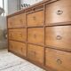 Meuble de métier chêne doré XXL années 50