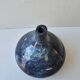 Small blue soliflore vase in glazed ceramic signed X (to be identified)
