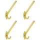 Four handmade brass wall hooks in Art Nouveau style, Austria, 1920s.
