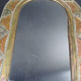 Oriental mirror in worked copper 24x15cm