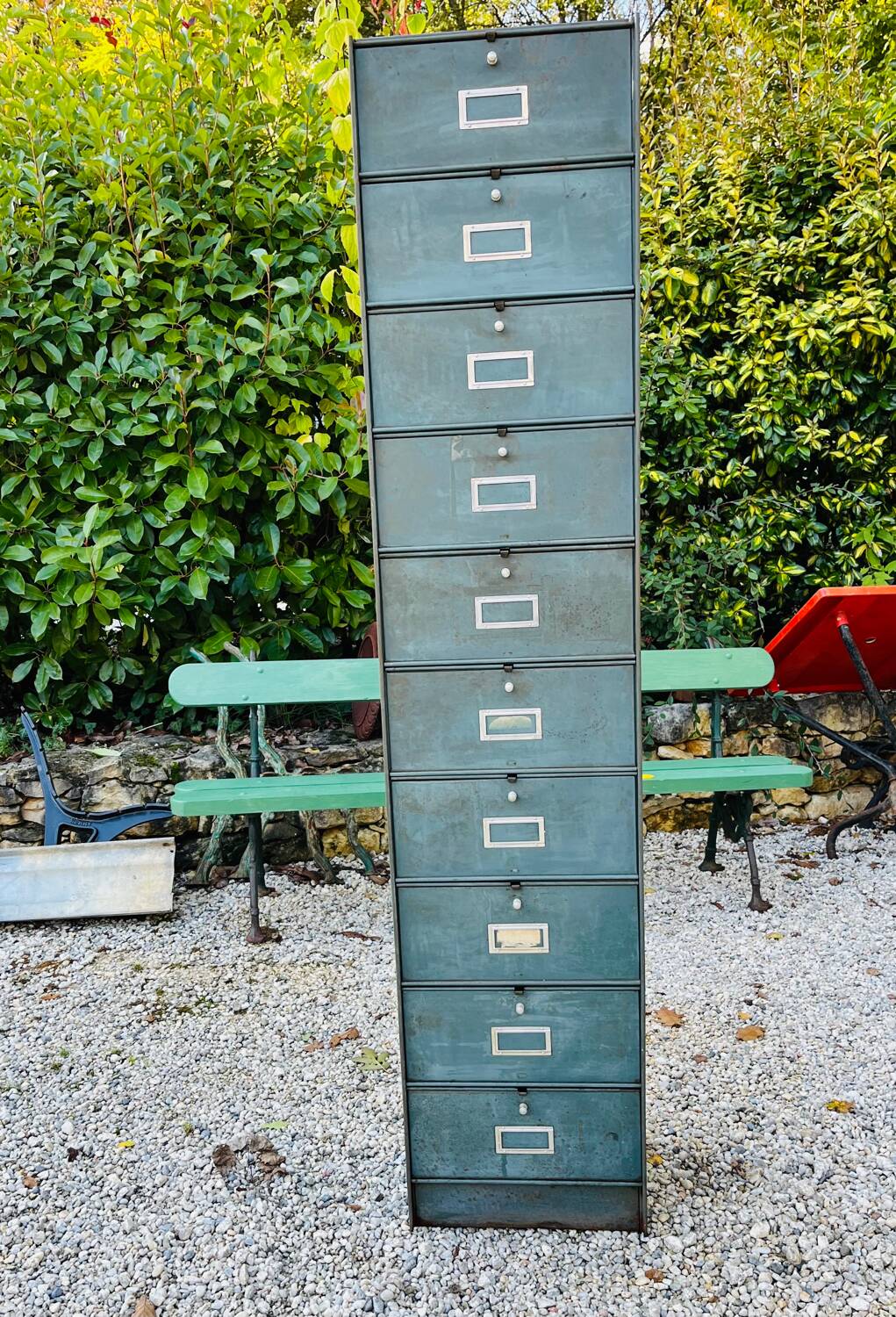 Vintage metal flap locker