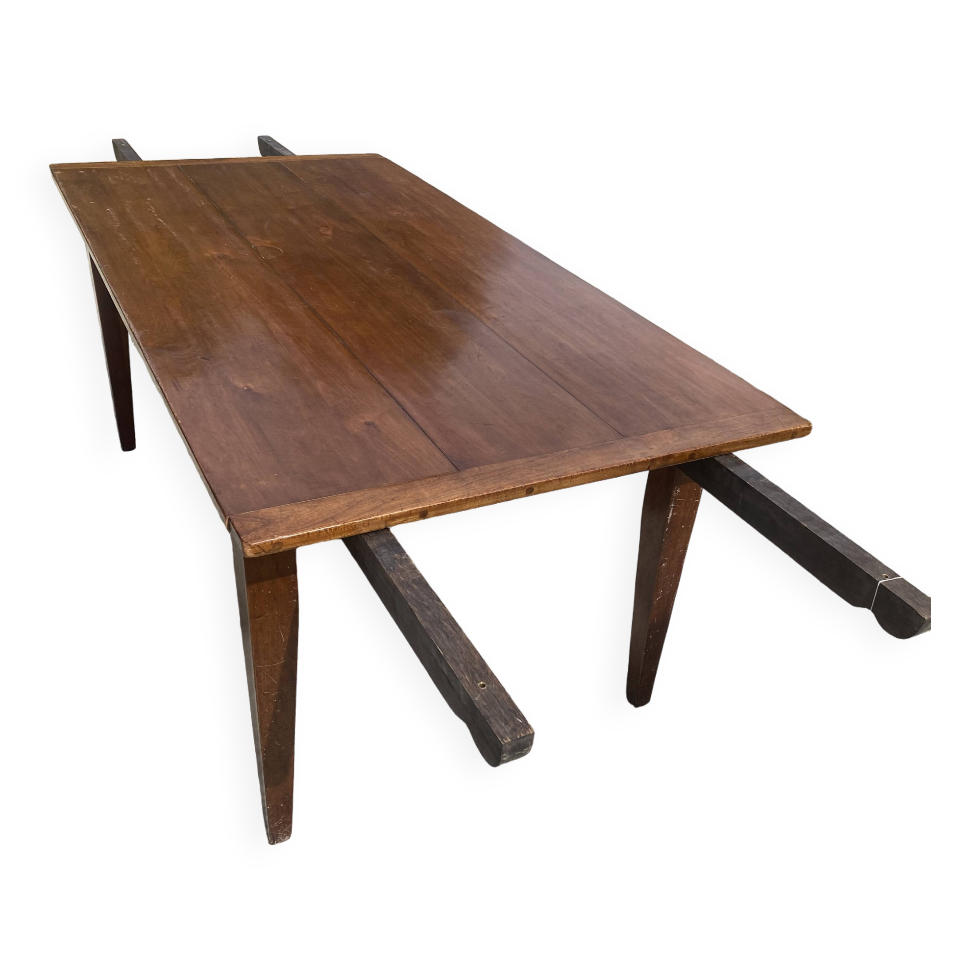 Antique cherry farmhouse table with extensions