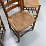 Viggo Hardie-Fischer, set of 6 Danish church chairs in oak for Sorø Møbelfabrik. 1950s