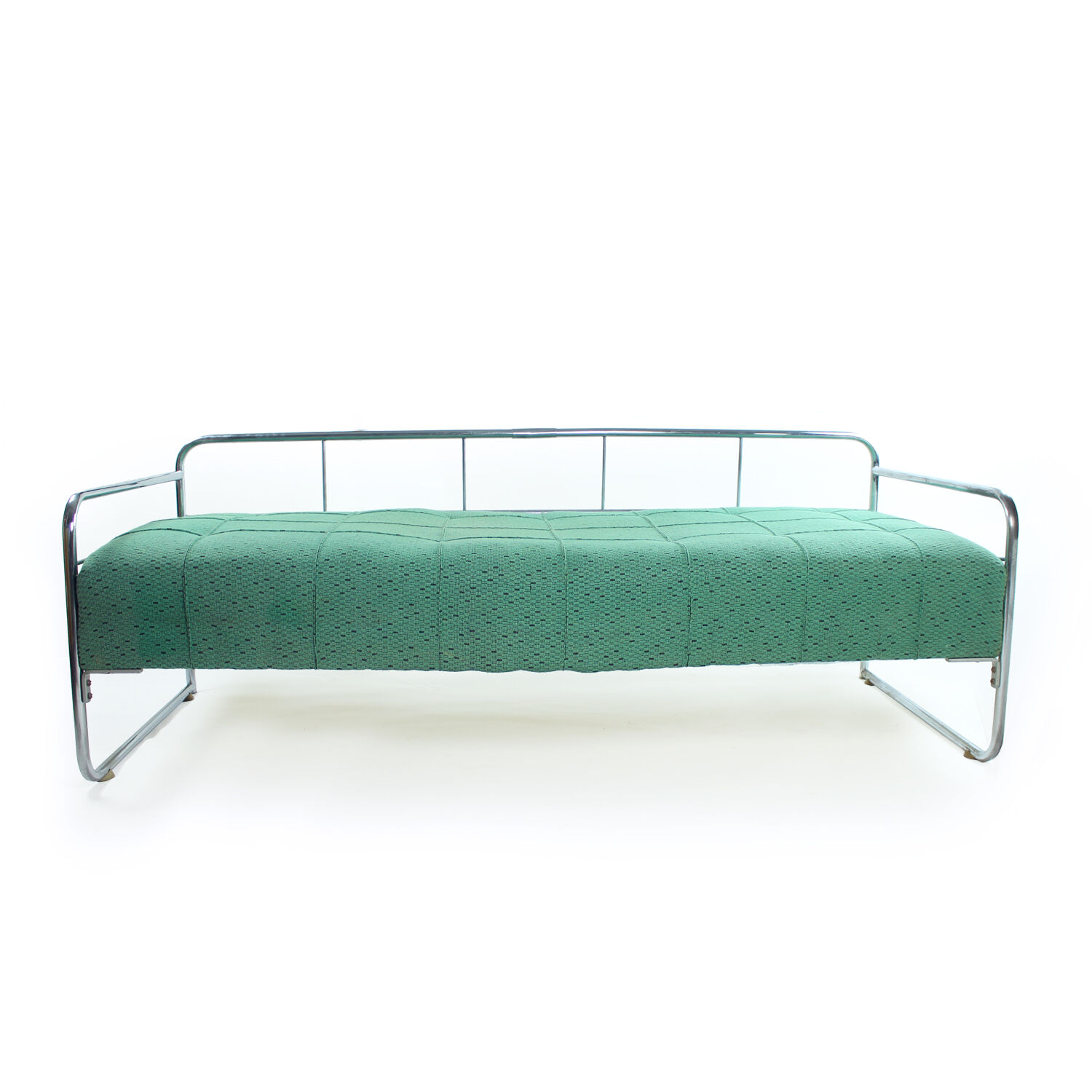 Bauhaus daybed in bent chrome, czechoslovakia 1940s