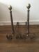 Pair of old cast iron and brass channels