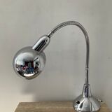 Vintage workshop lamp in chrome metal